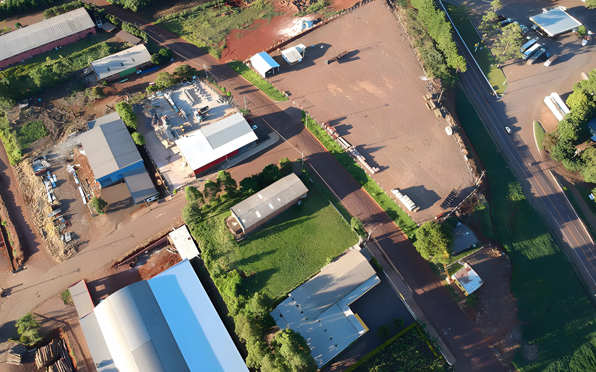 Vista aérea do parque industrial da Larssen em Três Passos